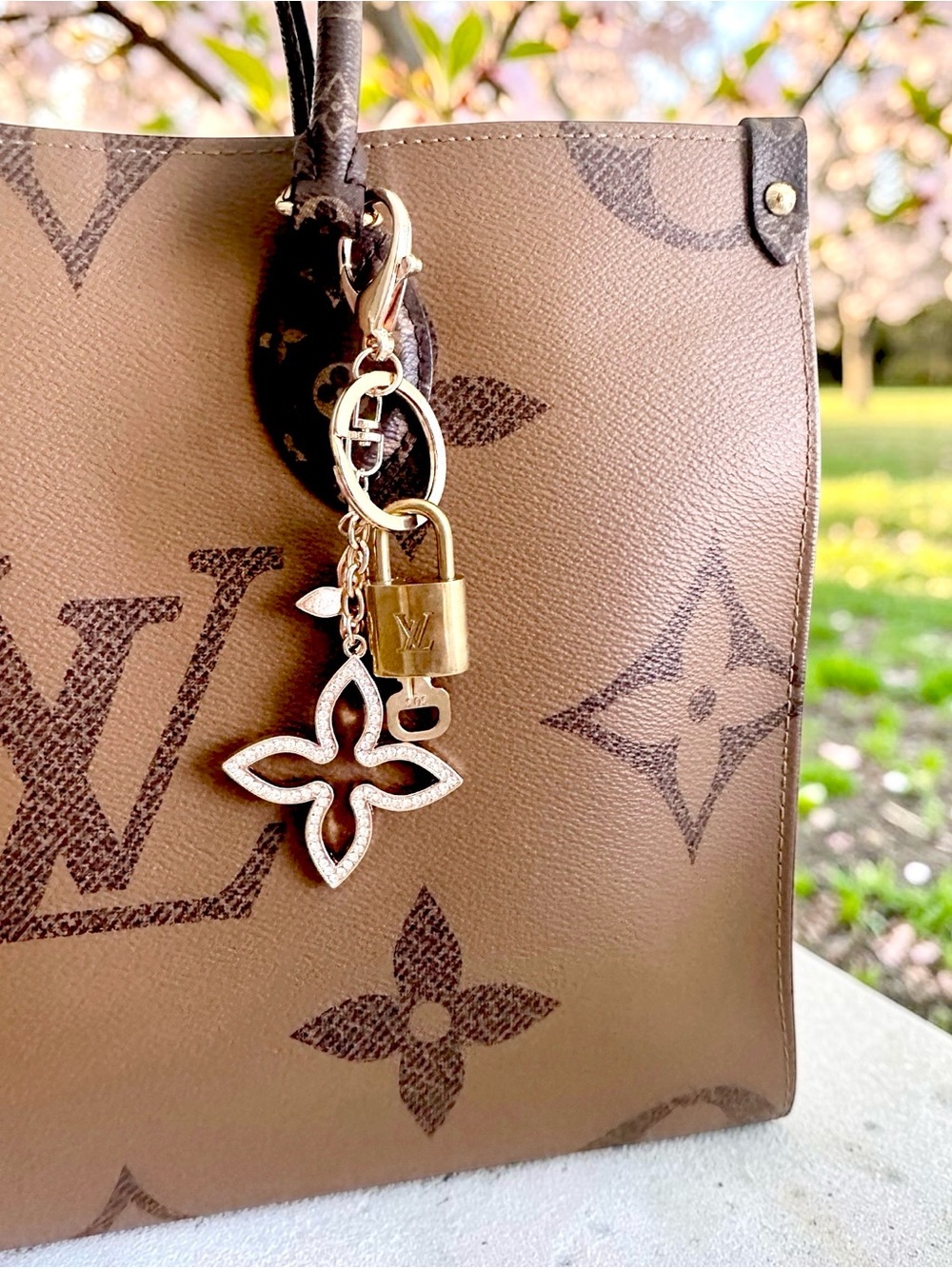 Authentic Louis Vuitton Padlock with Unbranded Clover  Bag Charm